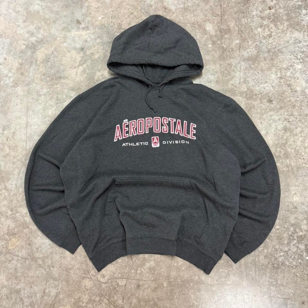 Y2K Aeropostale Spellout Gray Loose Fit Hoodie Fits XL